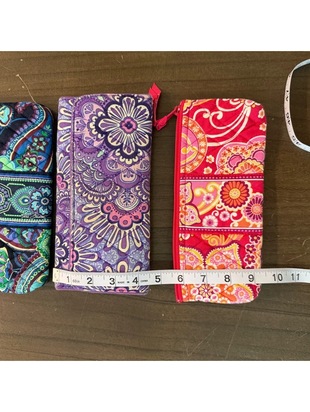 Vera Bradley Wallet Clutch Bundle Quilted Floral Cotton Zip Around Organizer Set